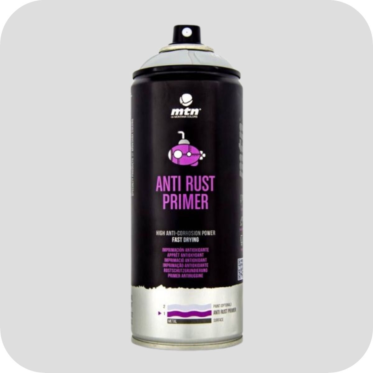 MTN PRO - Primer antiruggine per metalli grigio - bomboletta spray da 400ml